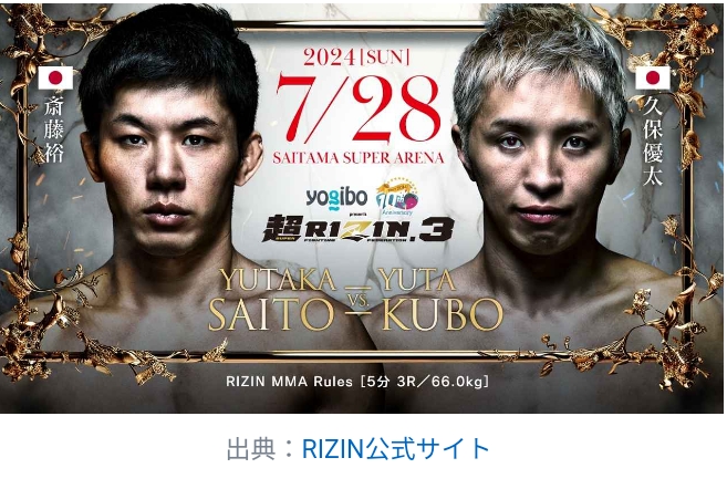 RIZIN　斉藤　久保　対戦結果